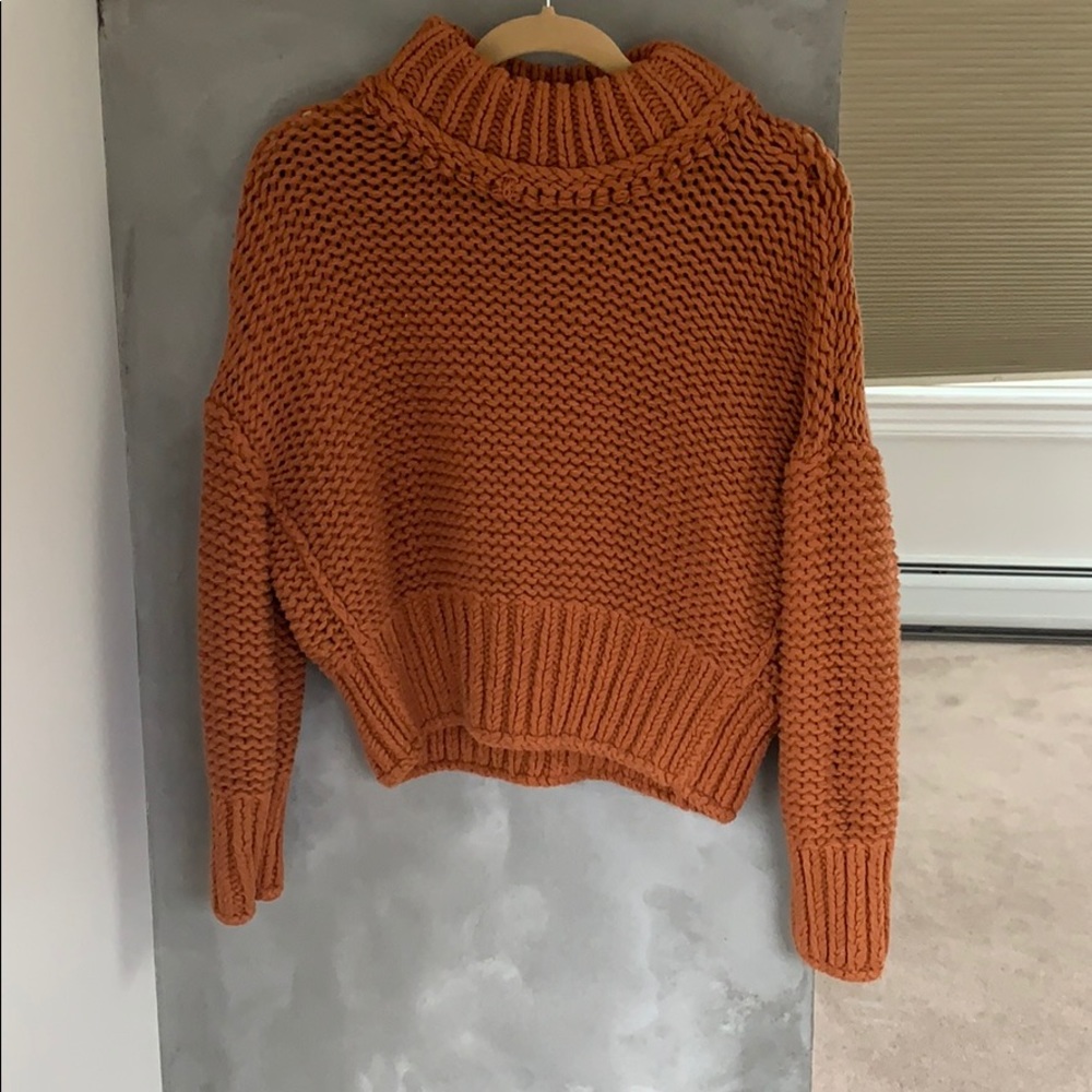 Free People Burnt orange // turtle neck sweater